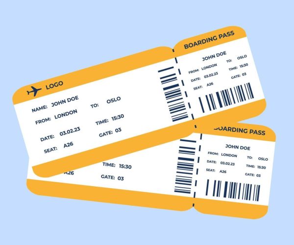 design-of-two-air-tickets-concept-for-travel-or-immigration-illustration-in-flat-style-vector