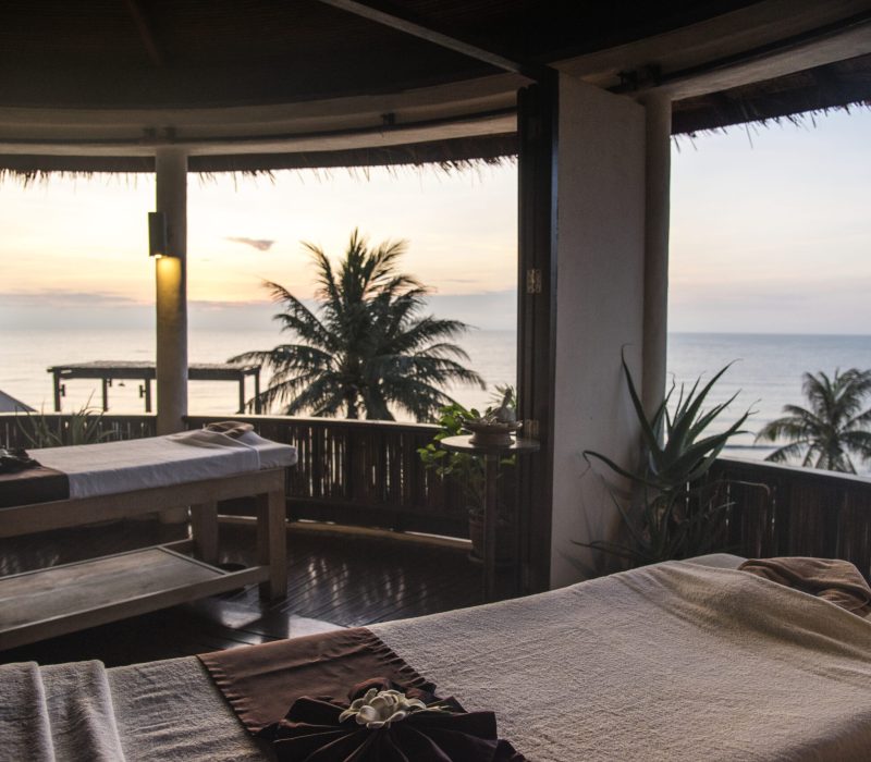 Spa salon with beach view